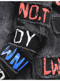 Don't Follow Any Body Street Wear Distress mens Denim jacket