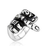 BIG SIZE PUNK MIDDLE FINGER POINTED STAINLESS STEEL RINGS FOR MENS