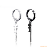 Cool Vintage Punk / Gothic/ Rock  Stainless Steel Ear Ring Heart Shape with chain