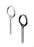 Cool Vintage Punk / Gothic/ Rock  cylinder tube Stainless Steel Ear Ring