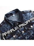 Top Sale Men Sleeveless Embroider Cotton Denim Jacket Punk Gothic