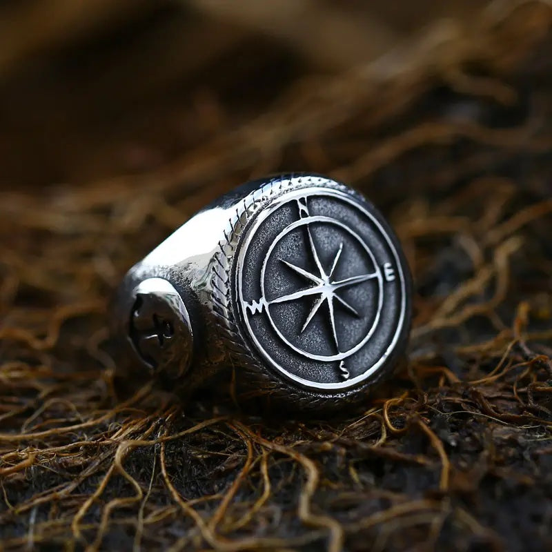 Vannamoda viking compass stainless steel mens Unisex Ring