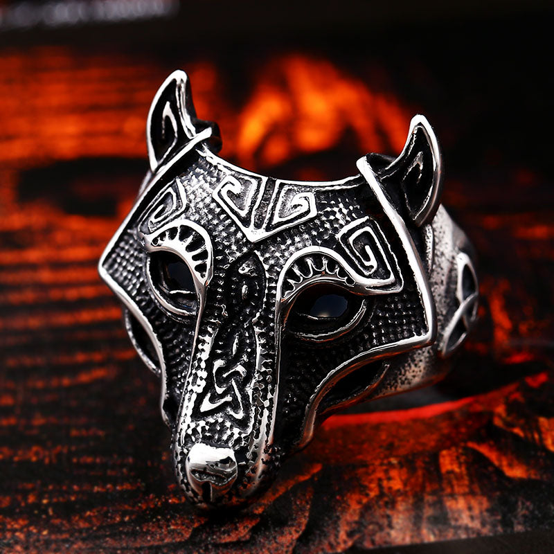 Vannamoda Moonlight Faire Nordic Wolf Stainless Steel Unisex Ring