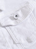 9038 White Jean Jacket,Jean Jacket Winter,Fashion Denim Jacket