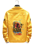 9107  Jean Jacket,Fashionable Jean Jacket,  Print Denim Jacket - Street fashion