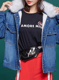 9114 Jean Jacket For Girls,Fur Lined Denim Jacket- Warm Jacket Collection