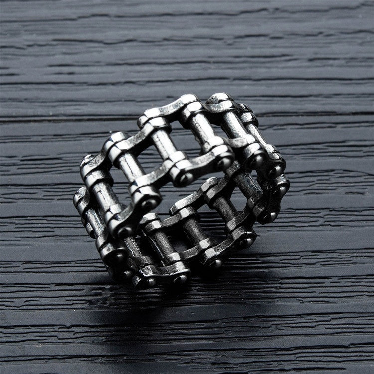 MotorCycle Vintage Punk Rock Gear Wheel Stainless Steel Unisex Ring