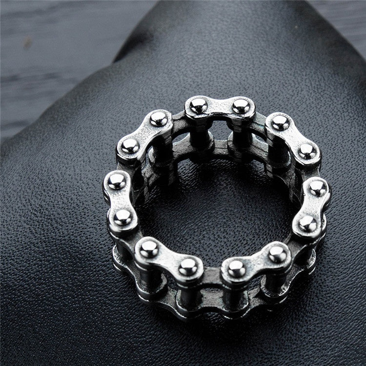 MotorCycle Vintage Punk Rock Gear Wheel Stainless Steel Unisex Ring