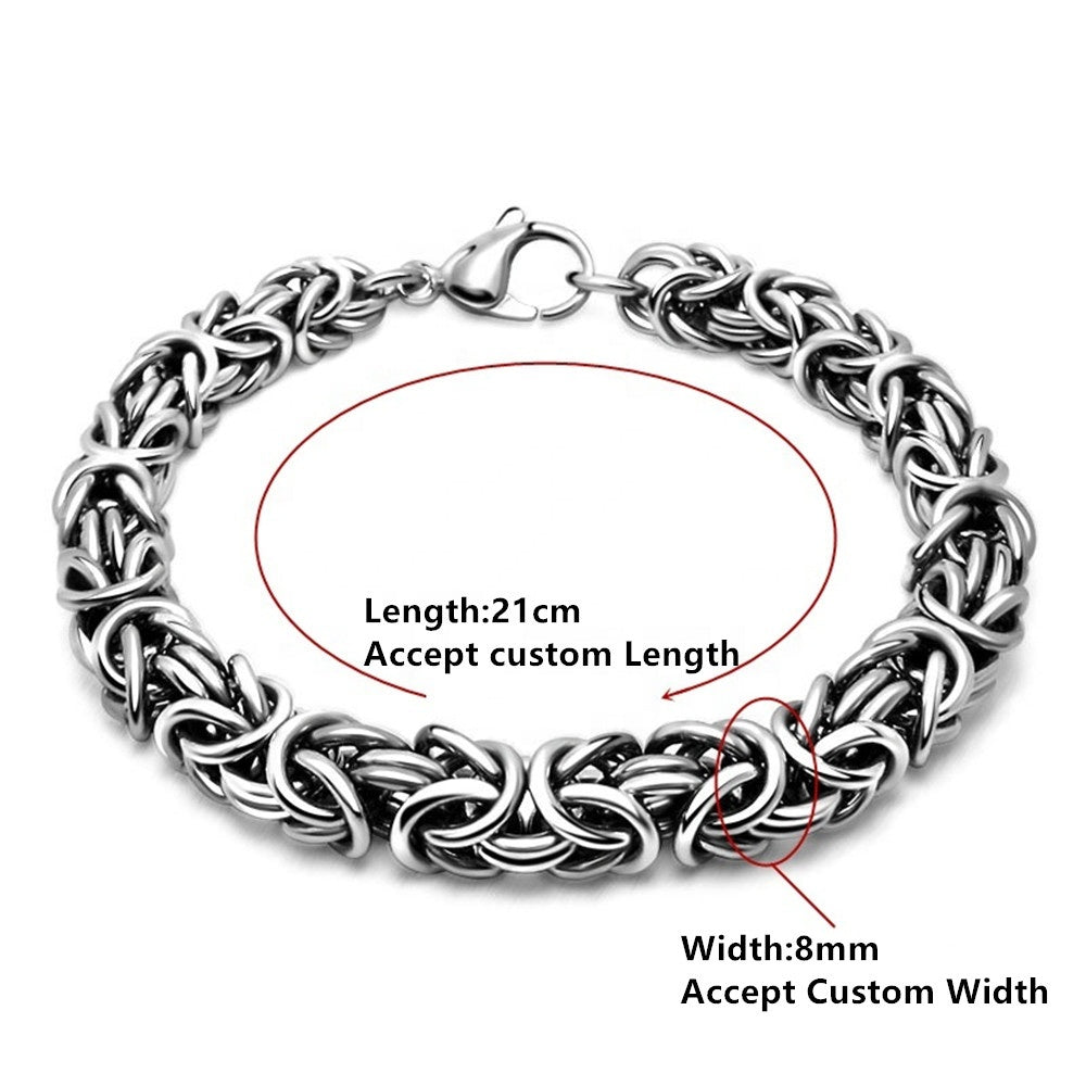 High Quality Latest Design Custom Length Men's 316l Stainless Steel Bracelet Bangle