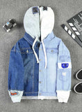 JK88A Cowboy Jacket Jean Men,Men Jean Jacket, Denim Hooded Jacket Men