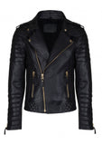 Crabrocks Men Designer Padded Motorcycle Leather Jacket XS / LEATHER / Black, Men Jacket - CrabRocks, LeatherfashionOnline
 - 1
