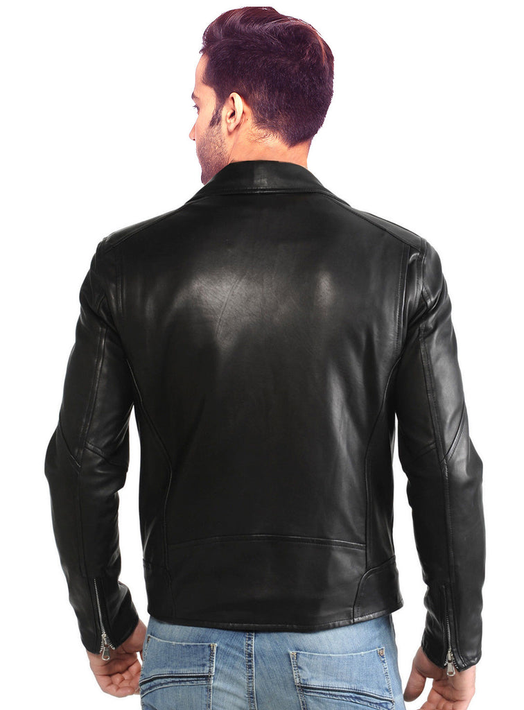 Men Washed Vintage Lamb MotorCycle Biker Jacket , Men Jacket - CrabRocks, LeatherfashionOnline
- 2