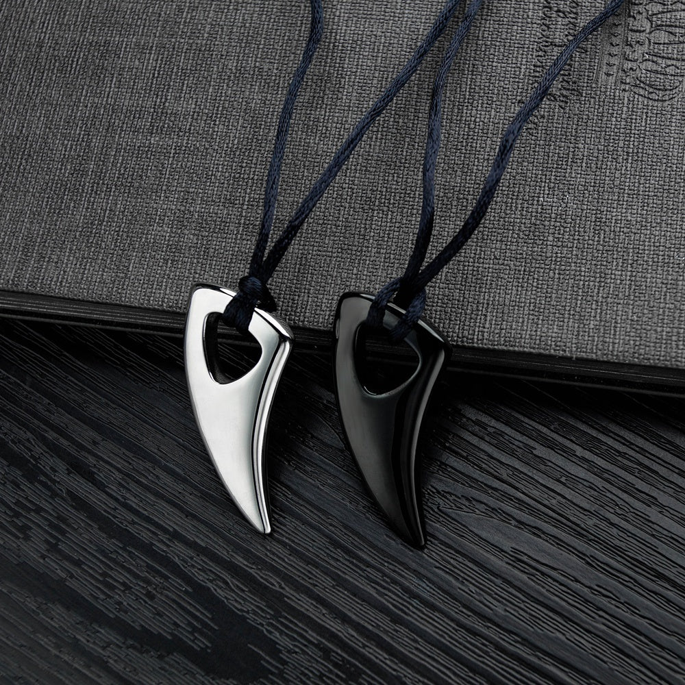 New Style Attractive Silver Black Jewelry Mens Stainless Steel Personalized Pendant