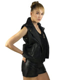 Vannamoda DUAL WEAR SAINTS WOMAN LEATHER MOTO WASHED BIKER JACKET