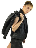 Vannamoda DUAL WEAR SAINTS WOMAN LEATHER MOTO WASHED BIKER JACKET