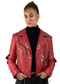 VannaModa Designer Perforated Leather Women Jacket