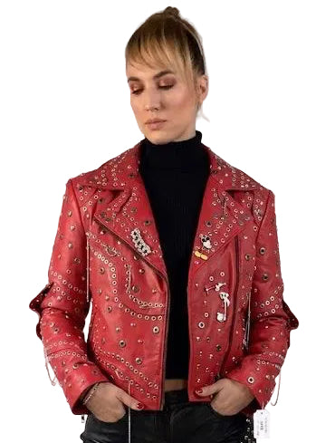 VannaModa Designer Perforated Leather Women Jacket