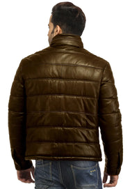 Men’s Black Quilted Genuine Leather  best Seller Puffer Jacket