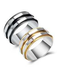 Titanium Steel Men Ring Gear Rings for Men Black Gold Color Male Ring Punk Style Party Jewelry