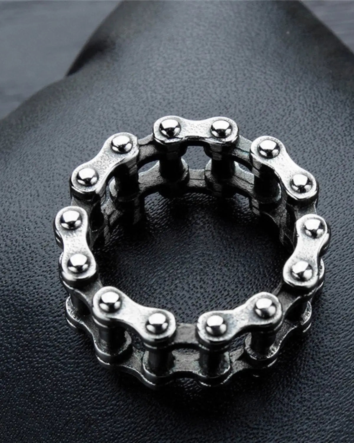 Biker Style Stainless Steel Bicycle Chain Link Band Ring