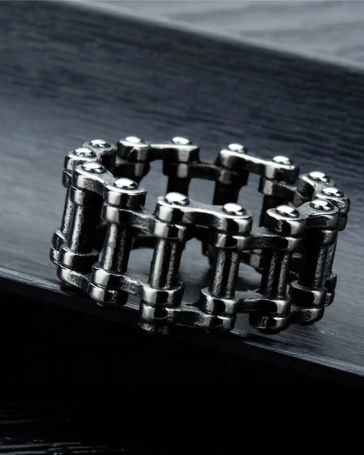 Biker Style Stainless Steel Bicycle Chain Link Band Ring