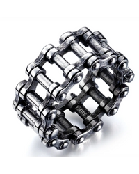 Biker Style Stainless Steel Bicycle Chain Link Band Ring