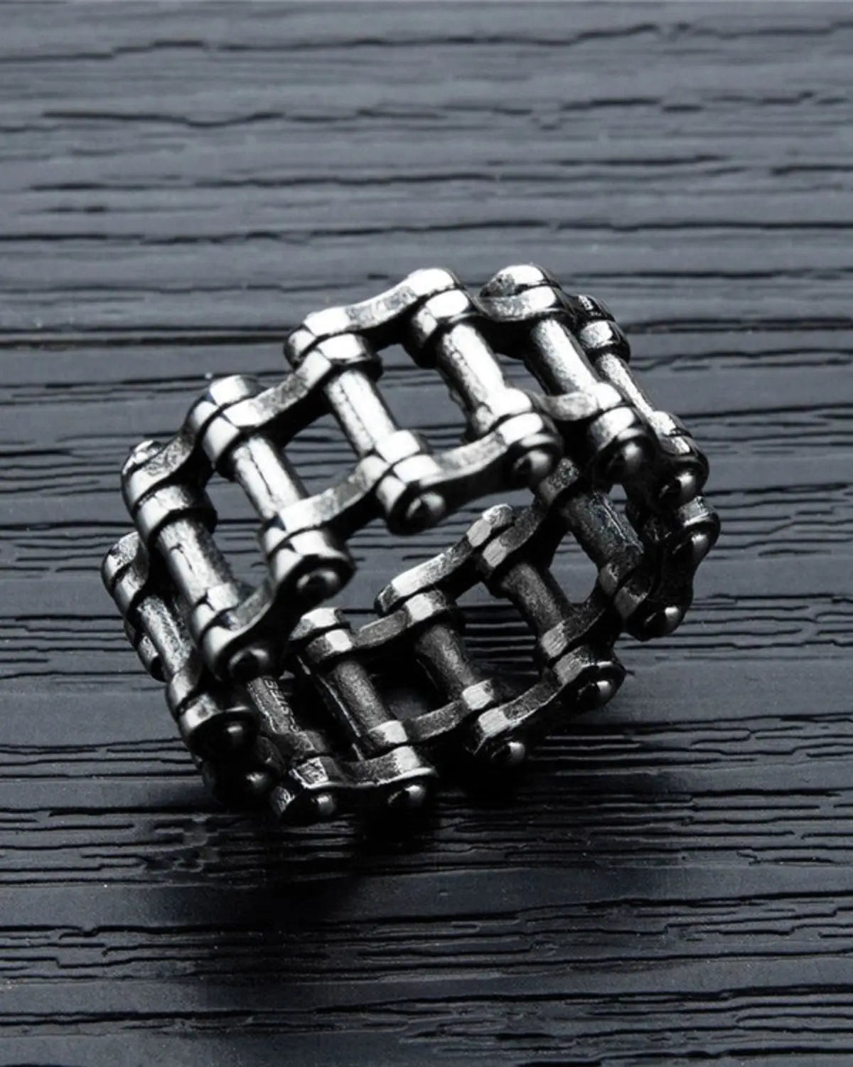 Biker Style Stainless Steel Bicycle Chain Link Band Ring