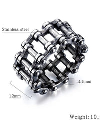 Biker Style Stainless Steel Bicycle Chain Link Band Ring