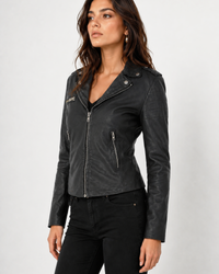 Leather Washed Vintage Women Jacket