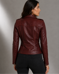 NYC Leather Woman Moto Jacket