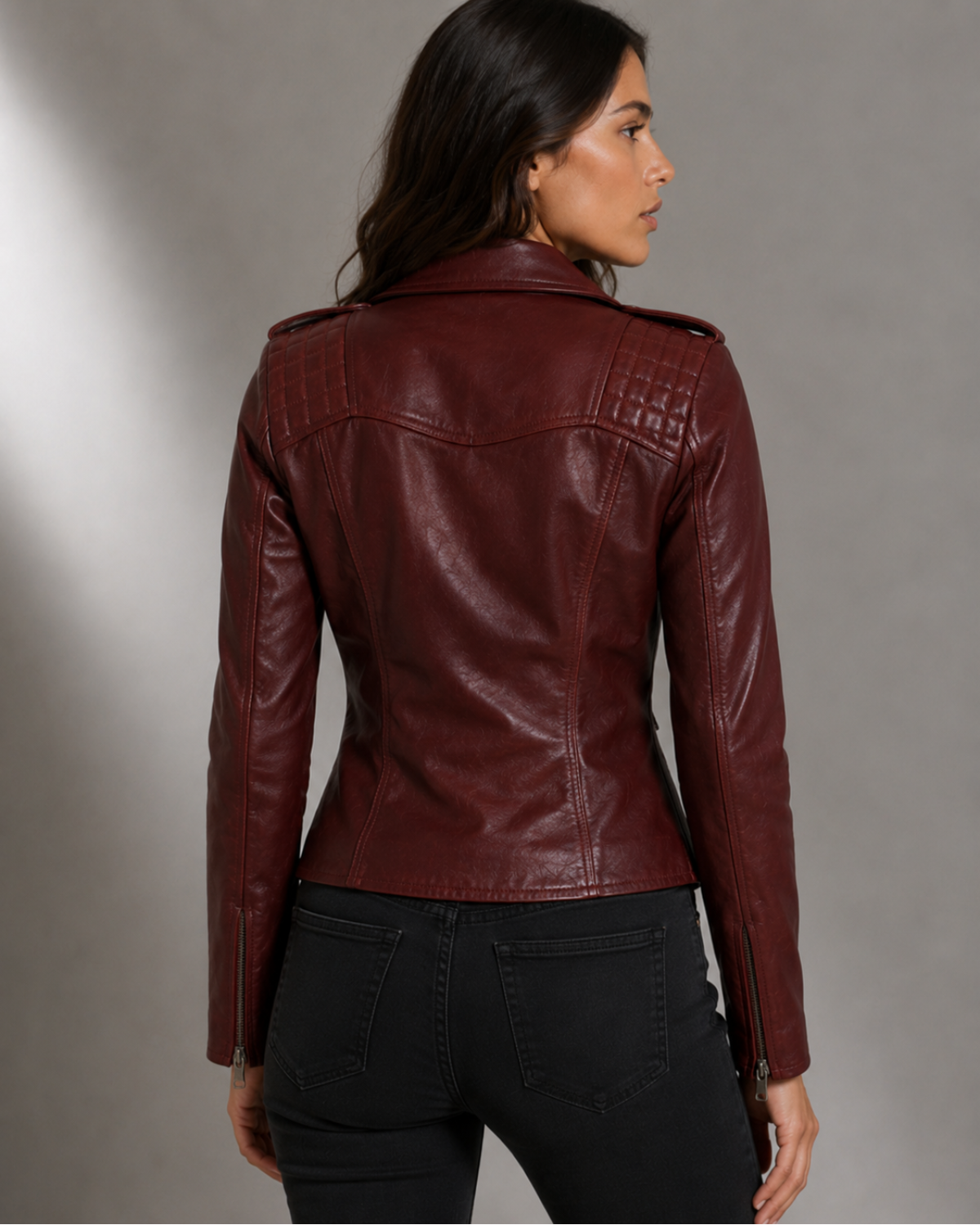 NYC Leather Woman Moto Jacket
