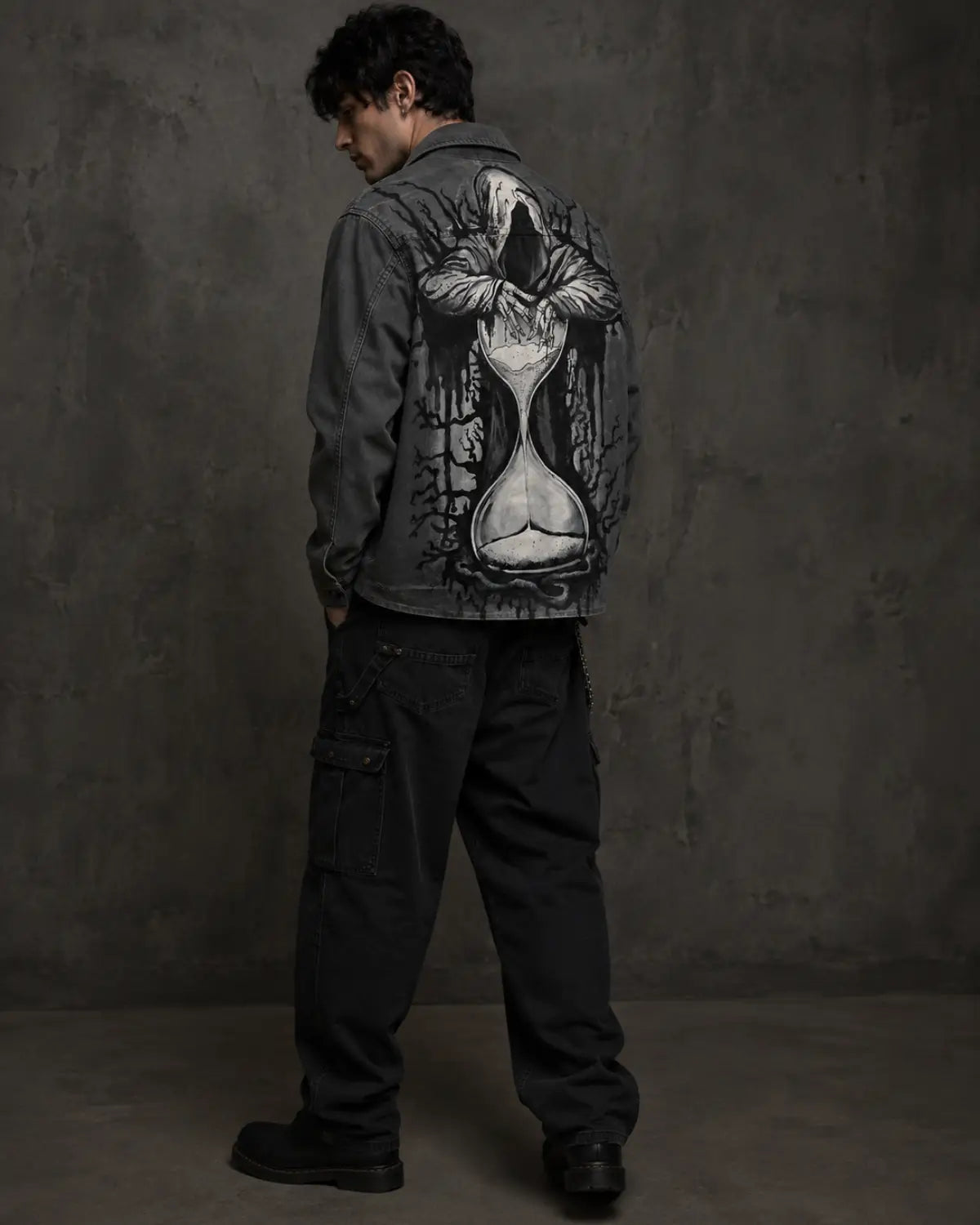 Hand Painted Reaper Unisex Denim Jacket Best Seller