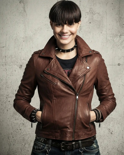 Chic Leather Biker Jacket Women's Motor Biker Leather Jacket