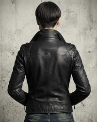 Chic Leather Biker Jacket Women's Motor Biker Leather Jacket