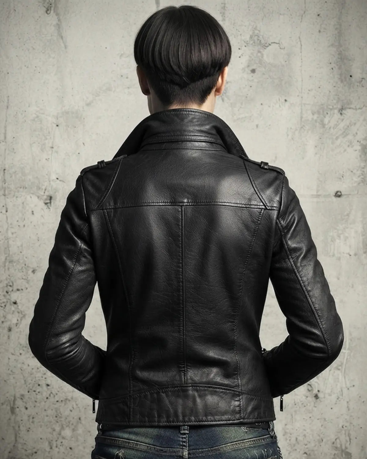 Chic Leather Biker Jacket Women's Motor Biker Leather Jacket