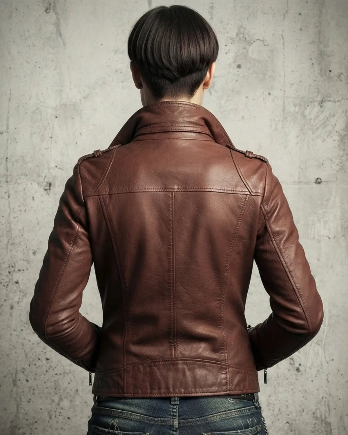Chic Leather Biker Jacket Women's Motor Biker Leather Jacket