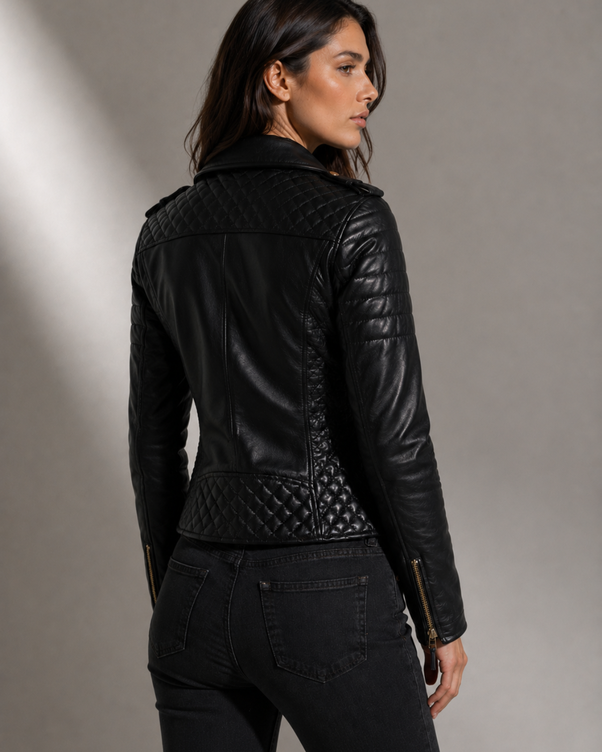 New York Leather Woman Moto Jacket
