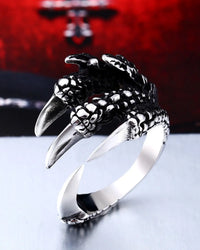 Punk and Gothic Claws Stainless Steel Ring Adjustable for Unisex
