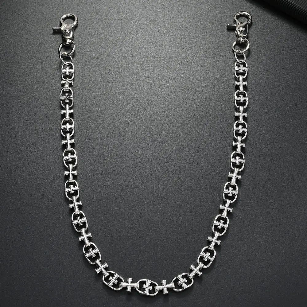 Best Seller Cross Loop Punk Rock Hip Hop Jeans & Trouser Chain with Heavy-Duty Hooks to Hold on Jeans Loops