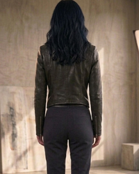 Designer asymmetric leather Jacket 