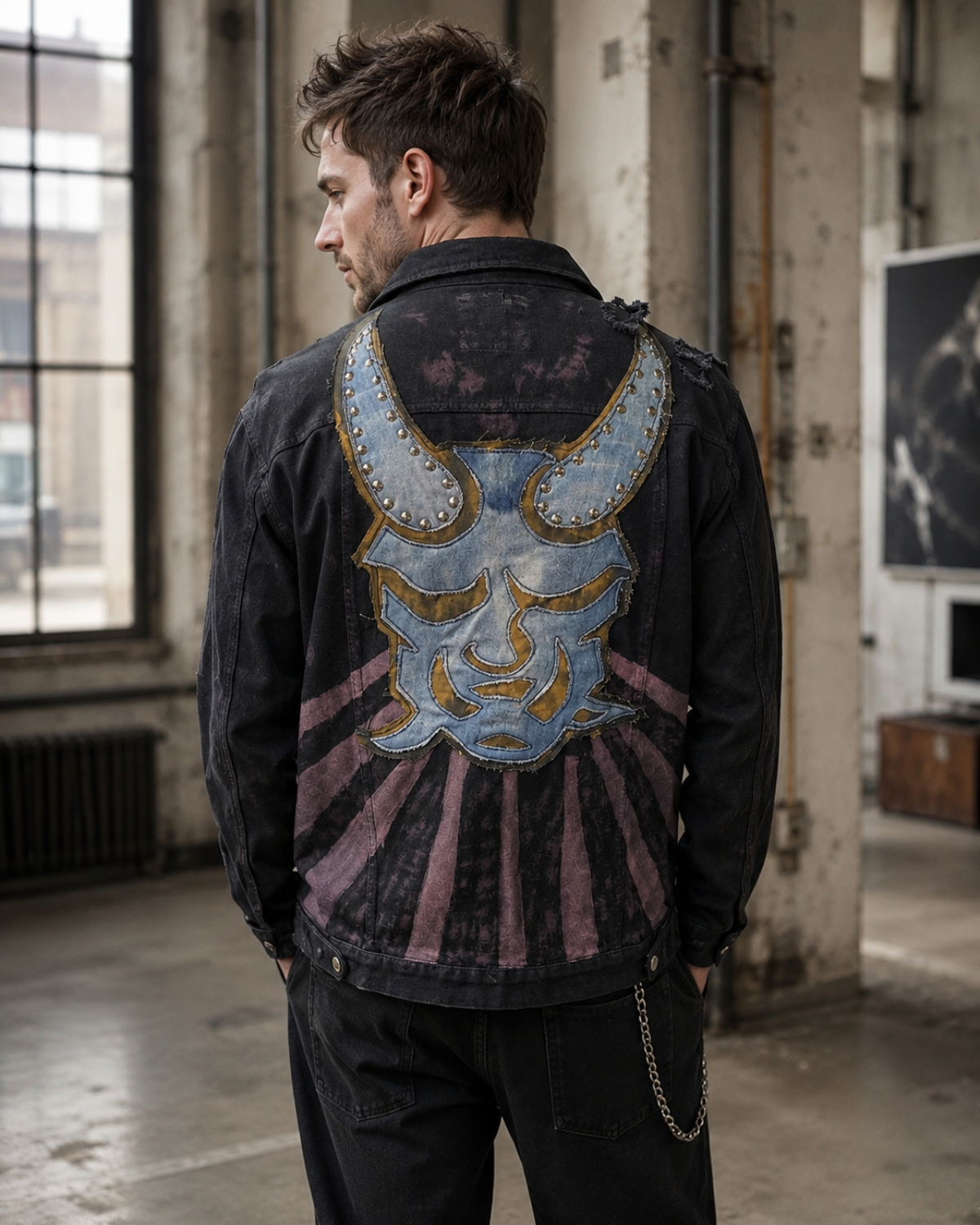 Devil patch work Unisex Denim Jacket 