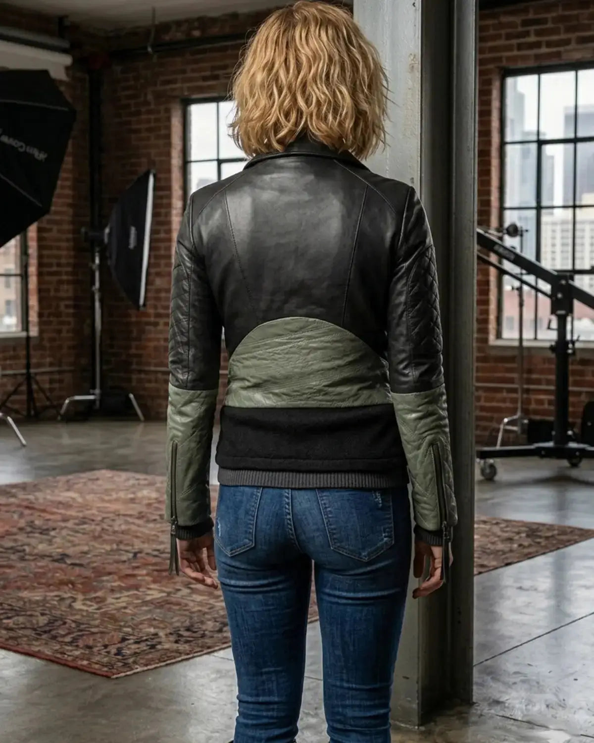 Women Short Bolero Biker Jacket in dual color.