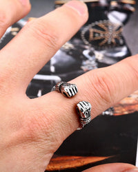 Double Fist Adjustable Men's/Women Ring stainless steel punk rock jewelry