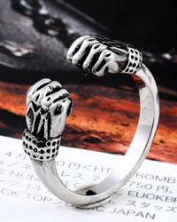 Double Fist Adjustable Men's/Women Ring stainless steel punk rock jewelry