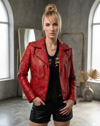 Multi Studded Designer leather jacket 