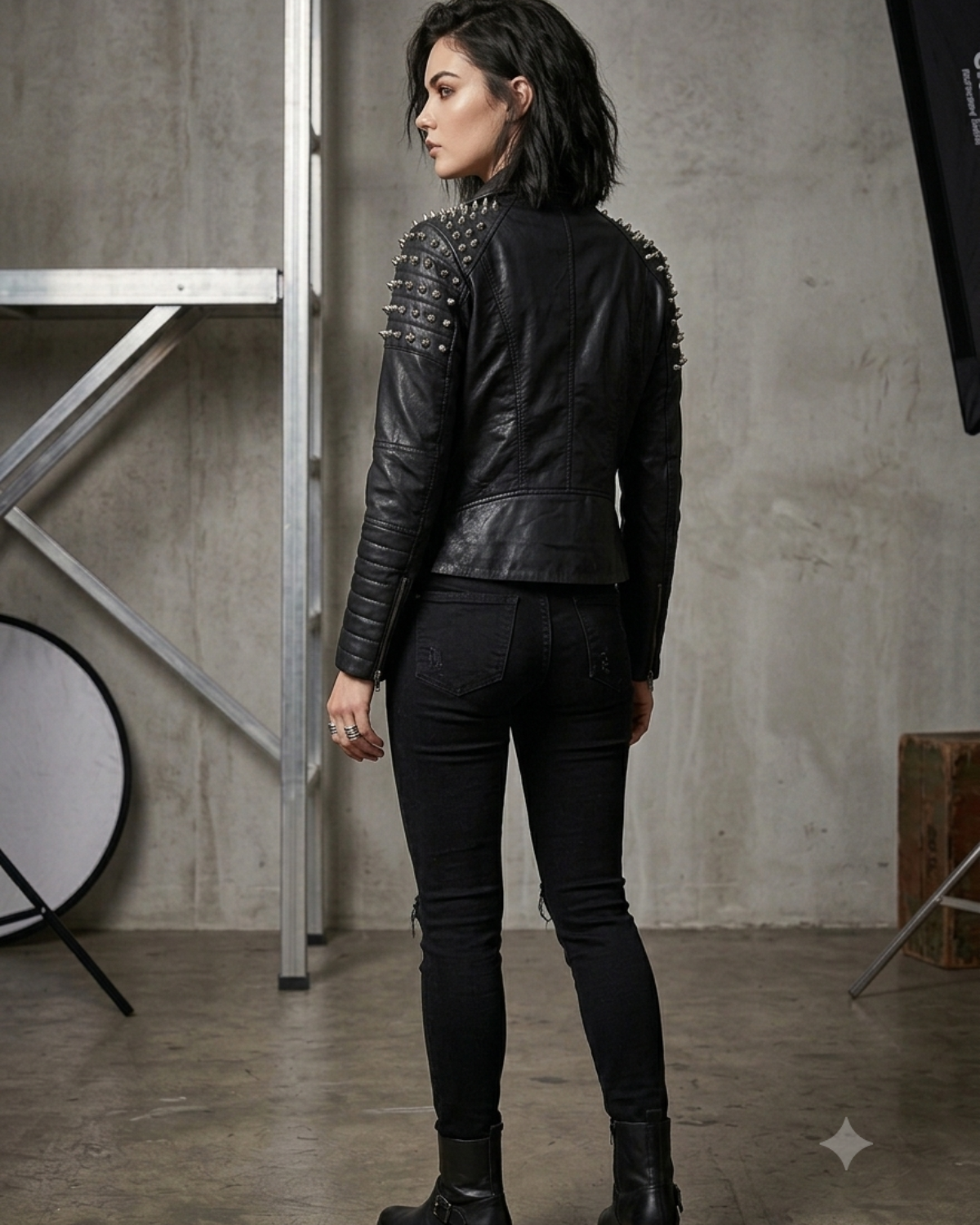 Victoria Studded Women Leather Jacket