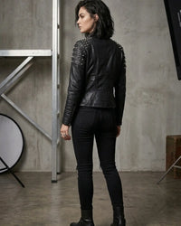 Victoria Studded Women Leather Jacket