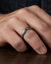 Gothic Double-Headed Snake Ring 