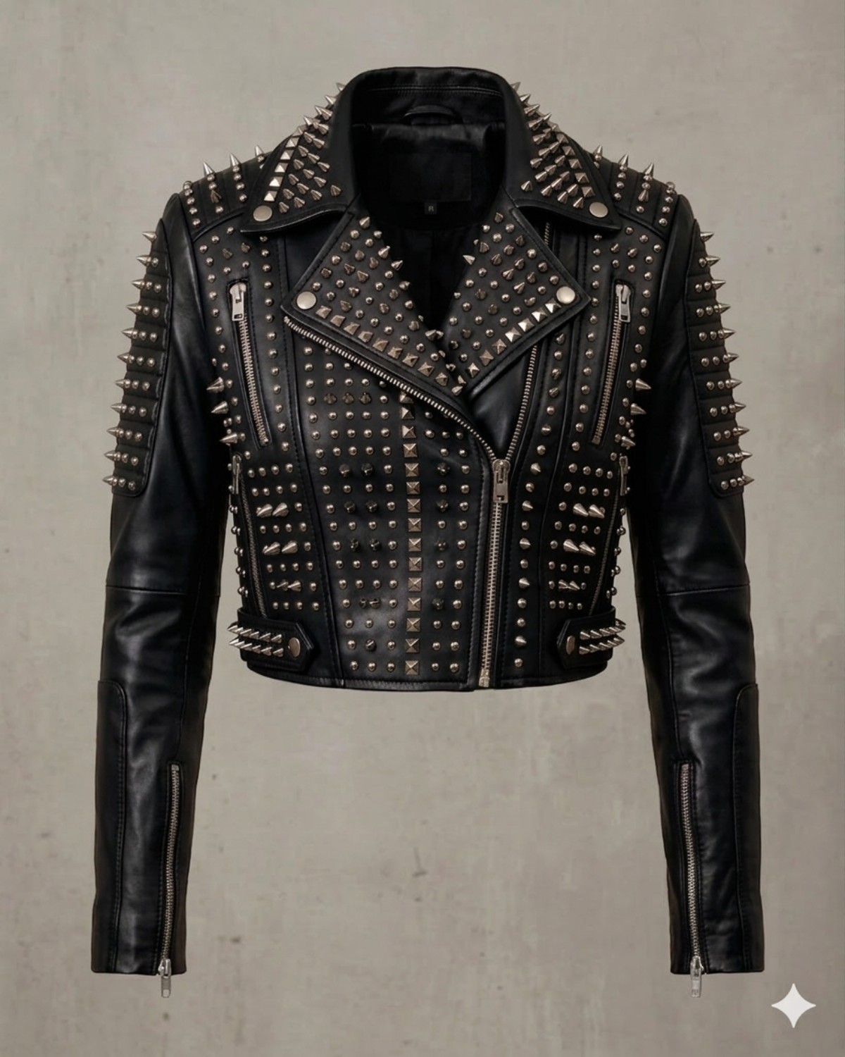 Hand made Cropped Bolero Style Leather Motorcycle Biker Women 