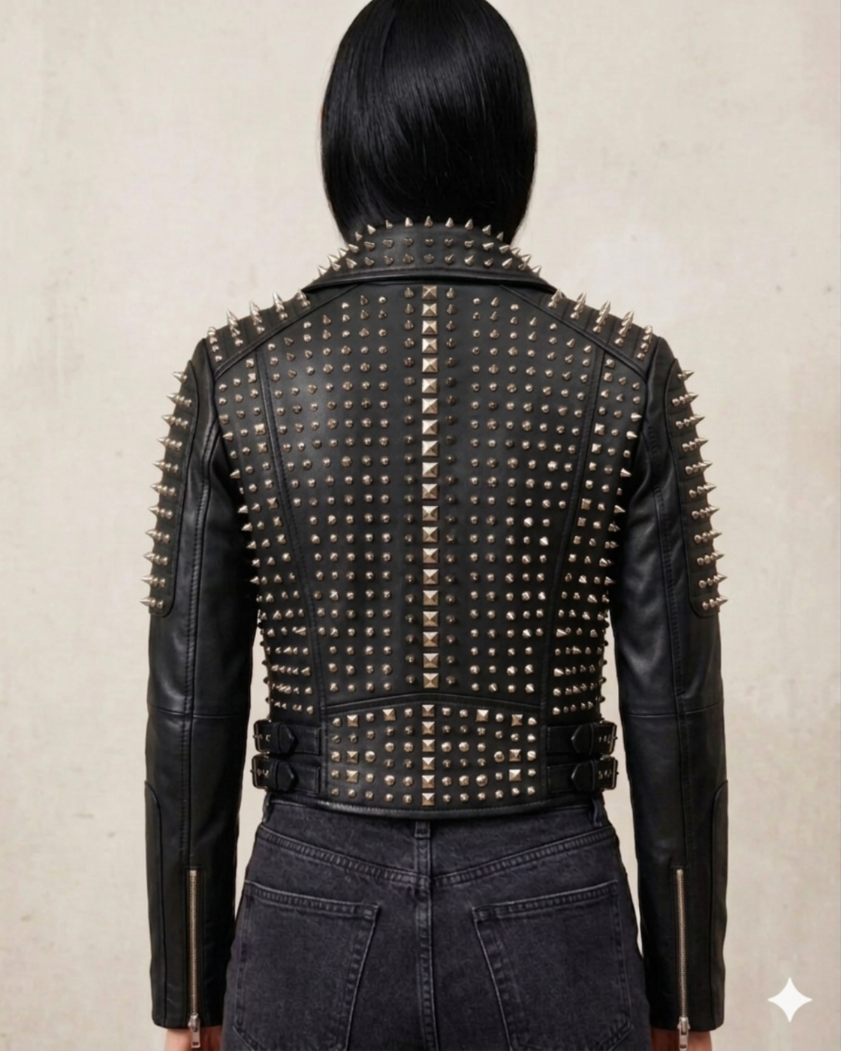 Hand made Short Cropped Bolero Style Leather Motorcycle Biker Women Jacket
